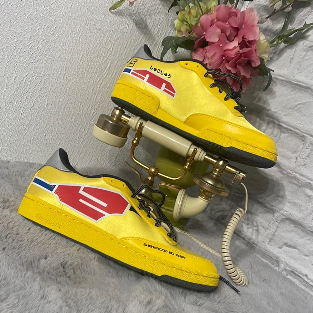 Reeboks. Vibrant Yellow and Red Sneakers for Bold Style. NWT